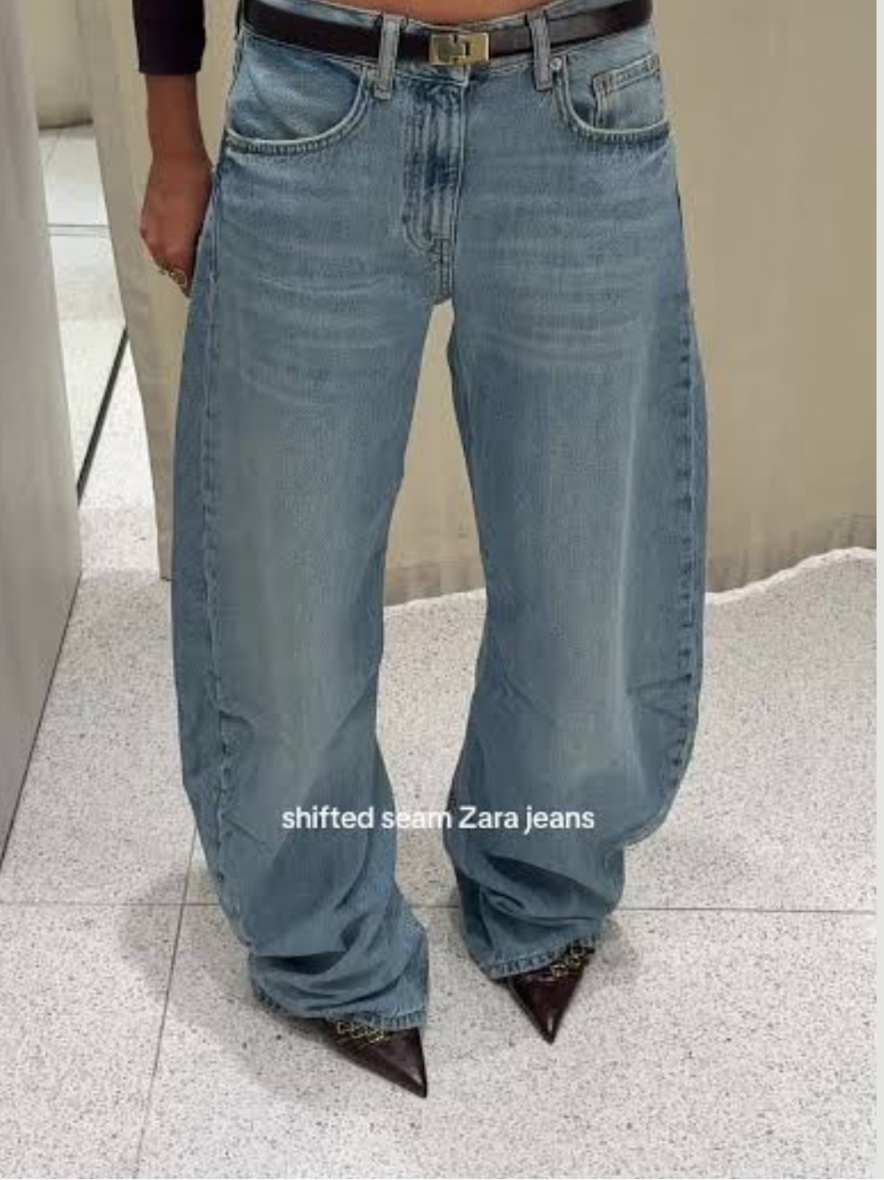 Zara shifted seam jeans